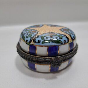 Cloisonne Enamel Collectible Medicine Pill Box Container Multi Colored